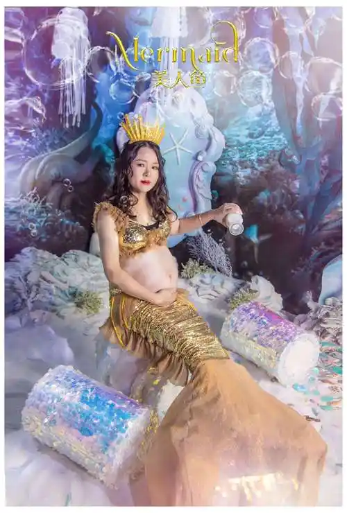 美人鱼孕妇菠萝摄影