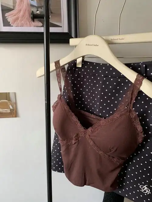 实价实拍 蕾丝拼接小吊带背心女内搭夏季纯欲性感无袖