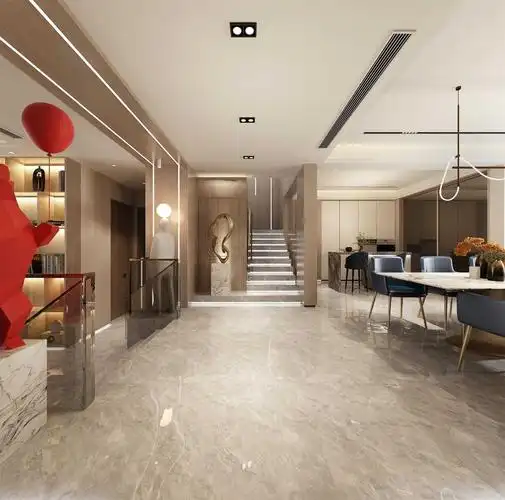 浦东世茂湖滨464平轻奢风格叠加别墅装修效果图