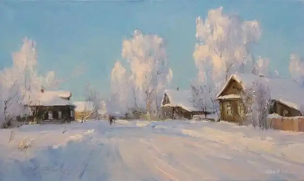 仙气飘飘的俄罗斯雪景油画太美了