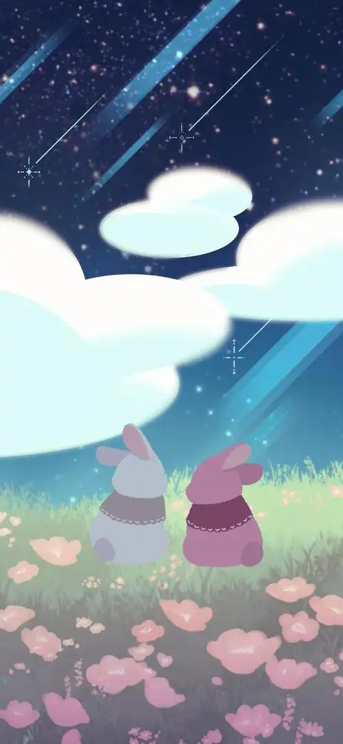 手机壁纸 唯美 治愈 兔子 画师推特@kim_gilgyu