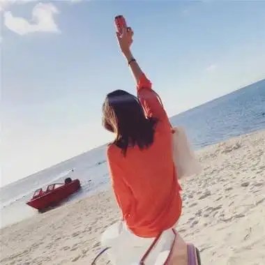 海边风景图片女生头像