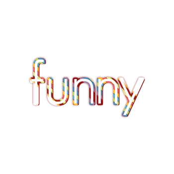 英文funny描边字体艺术字