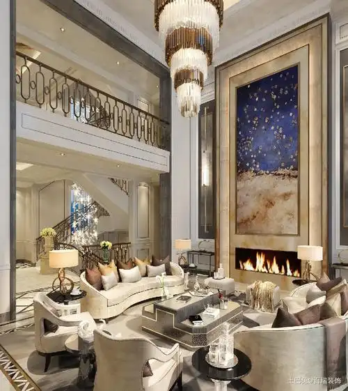 415㎡经典美式享一份优雅尊贵别墅豪宅美式经典家装装修案例效果图