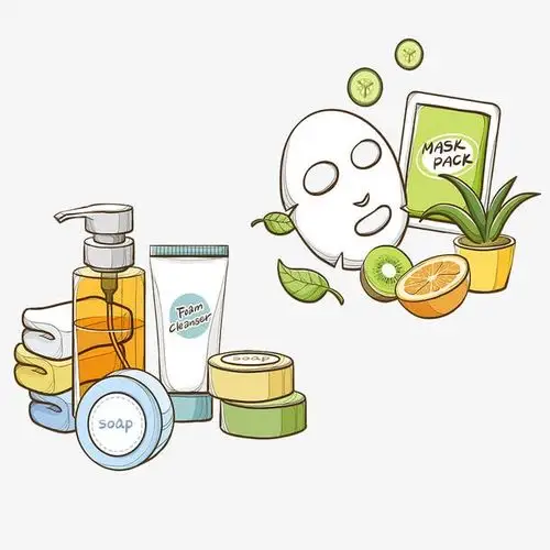 卡通护肤品化妆品插画