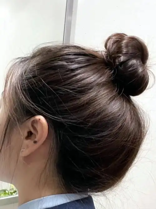 姐妹们我终于扎出头包脸的丸子头了超简单