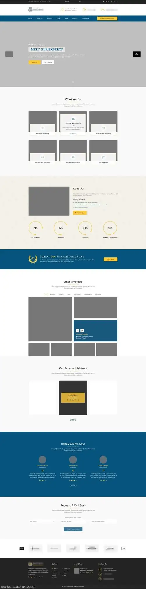 国外精美的企业电子科技商务网站模板首页