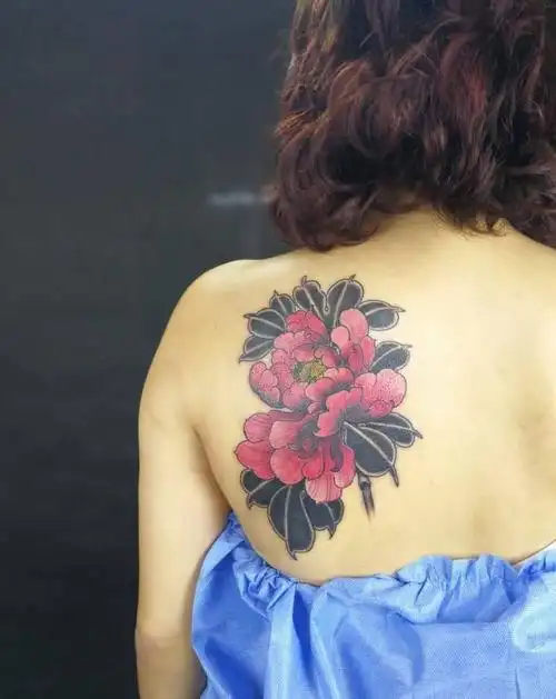 牡丹花纹身图片