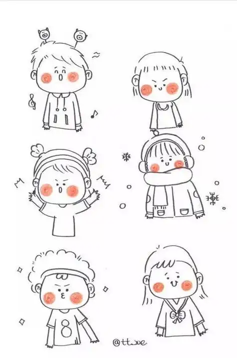 可爱女孩卡通简笔画人物人物简笔画图片大全每天学一幅简笔画--超可爱