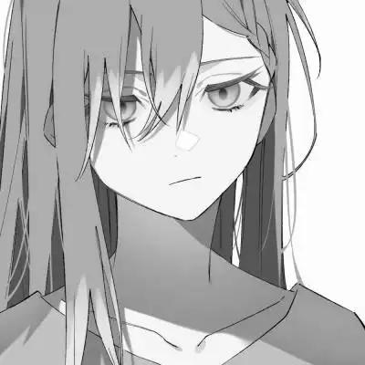 可爱女生头像动漫黑白高清图片