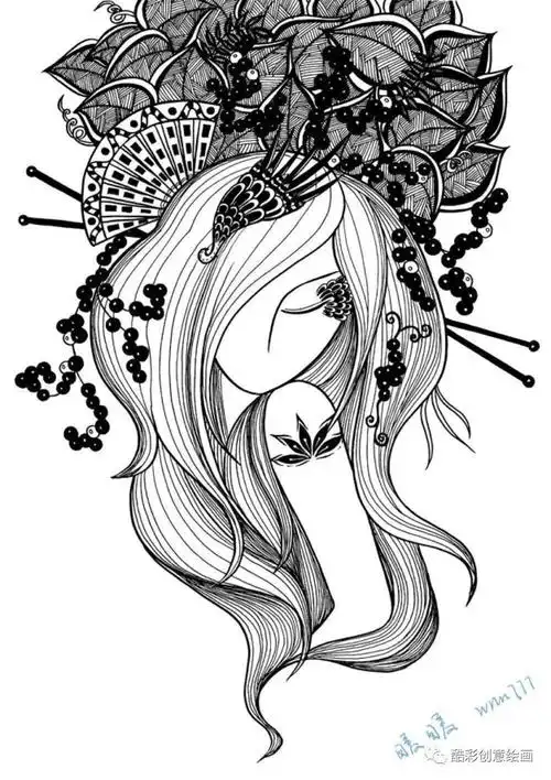 同样出彩的黑白画,线条细腻丰富_公众