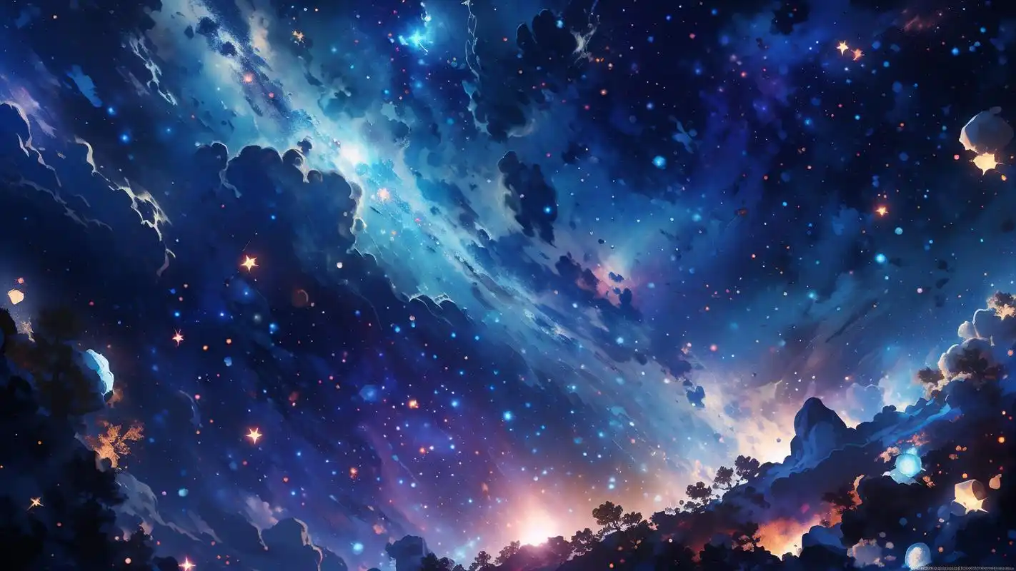 99梦幻动画星空壁纸精选90 走进梦幻的动画星空世界,这些壁纸将带