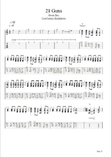 21guns 木吉他谱