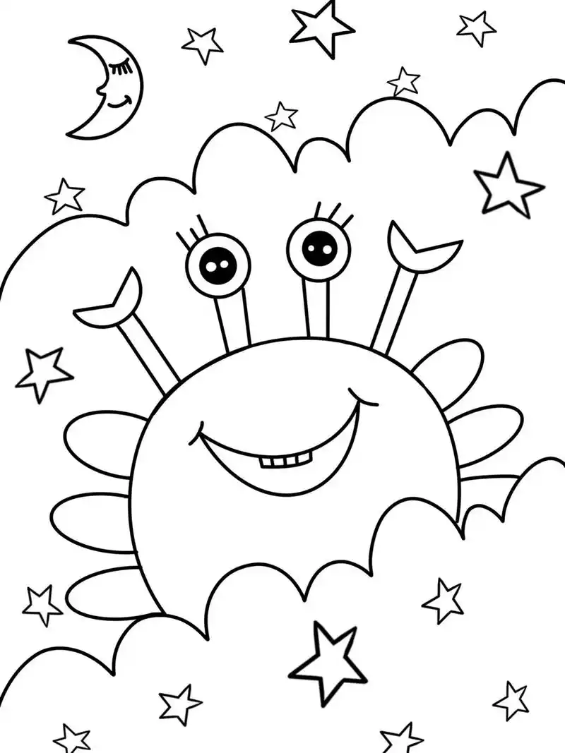 螃蟹0215 简笔画 创意画 儿童画 带线稿哦 #儿童简笔画# #创意