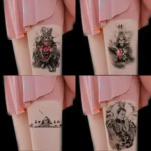 花臂纹身贴防水大圣斗战胜佛孙悟空善恶佛一念之间持久纹身贴纸