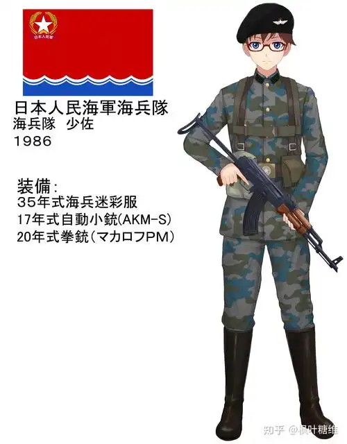 1968年,日本人民军将军服布料从棉料改为涤纶,但款式仍保留11年式.