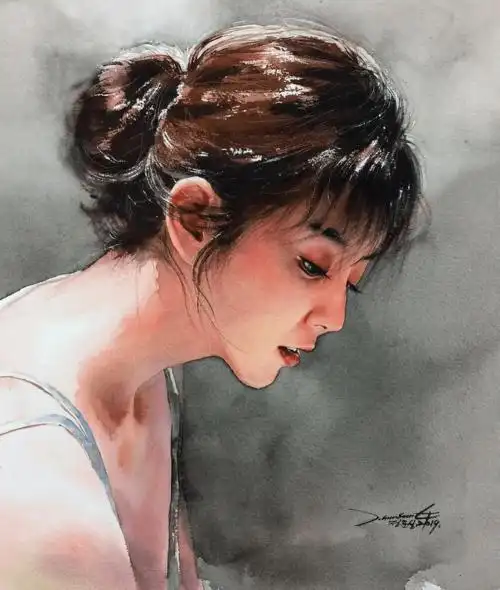 第一次见这么好看的水彩画作,飘逸灵动的画面!比照片强100倍_人物