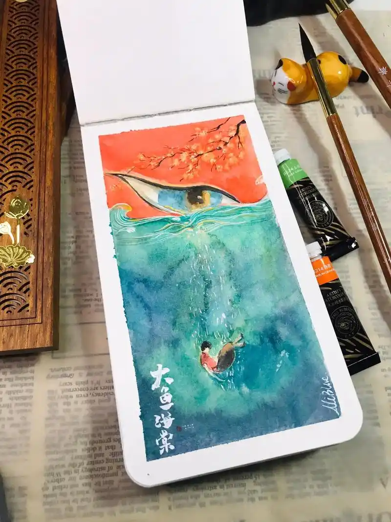 大鱼海棠|电影海报 水彩过程