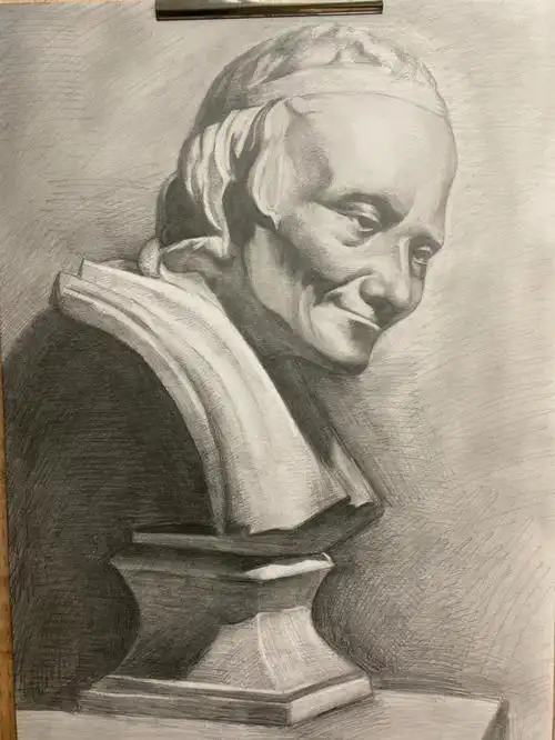 伏尔泰素描头像