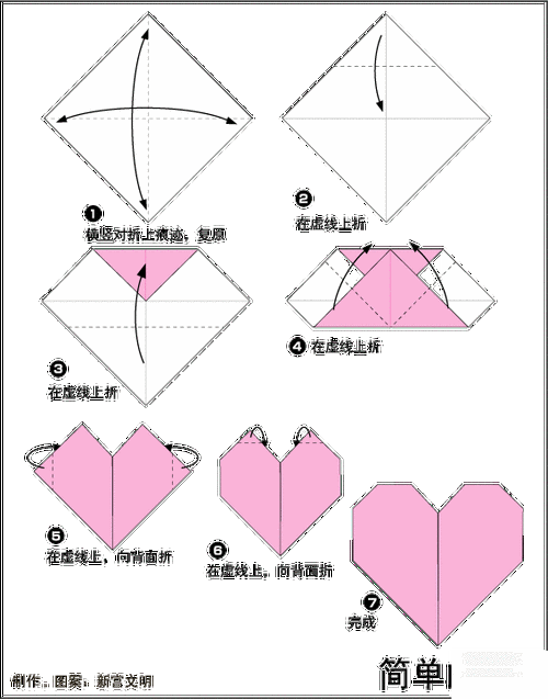 爱心简单的心心形折纸方法