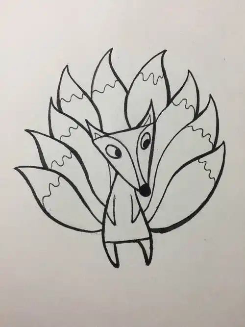 九尾狐简笔画九尾狐简笔画可爱