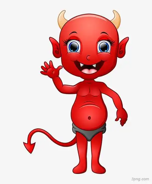 红色小妖怪png素材透明免抠图片-节日元素