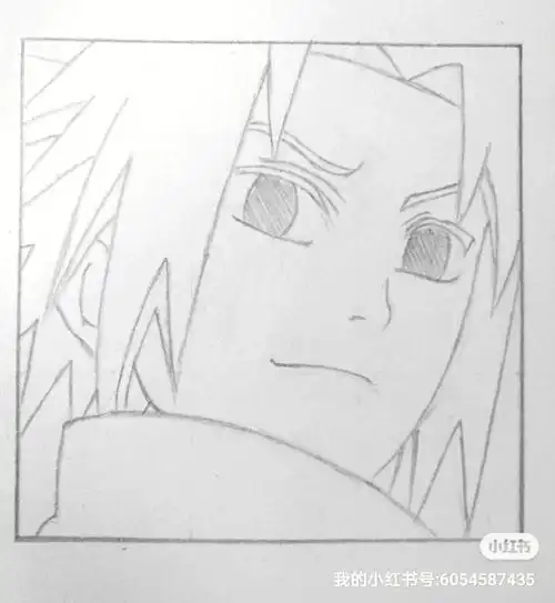 火影忍者宇智波佐助手绘线搞教程过程