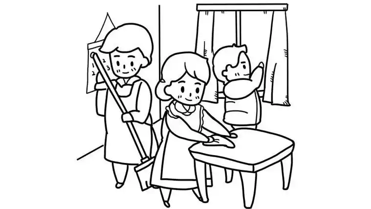 过年大扫除简笔画