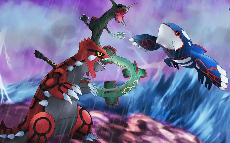 超燃精灵宝可梦对战mad盖欧卡vs固拉多vs烈空座