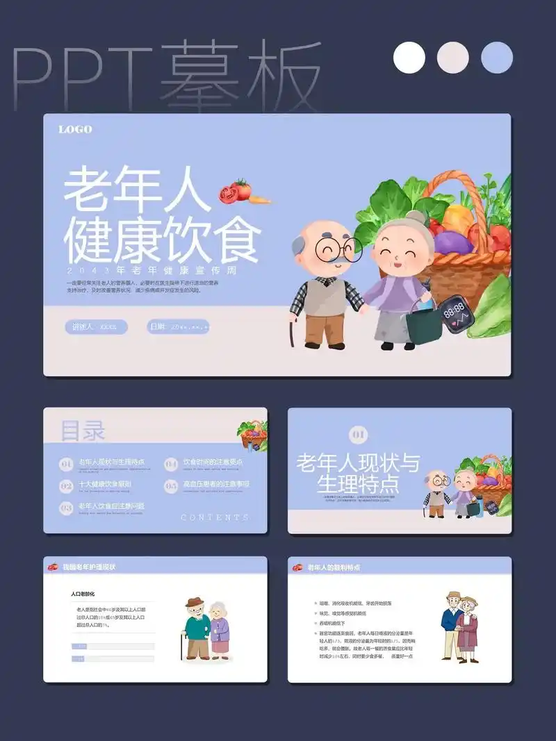 老年人健康饮食ppt模板|健康管理721.一定要经常关注老人 - 抖音