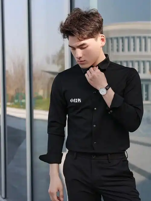 v穿搭|黑色衬衫的魅力 男士职场必备90