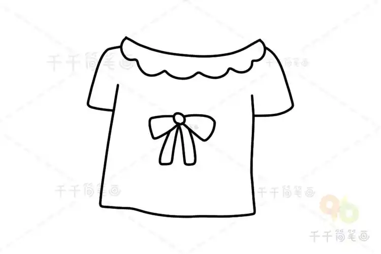 黄色女童短袖简笔画