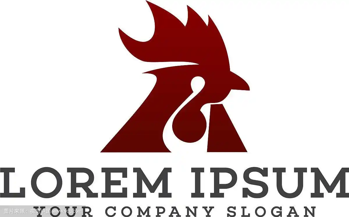 公鸡标志设计概念模板