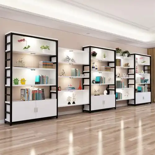 直供化妆品展示柜货柜自由组合陈列货架展示架鞋店美容院展柜带灯