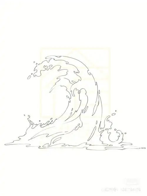 海浪马克笔手绘素材