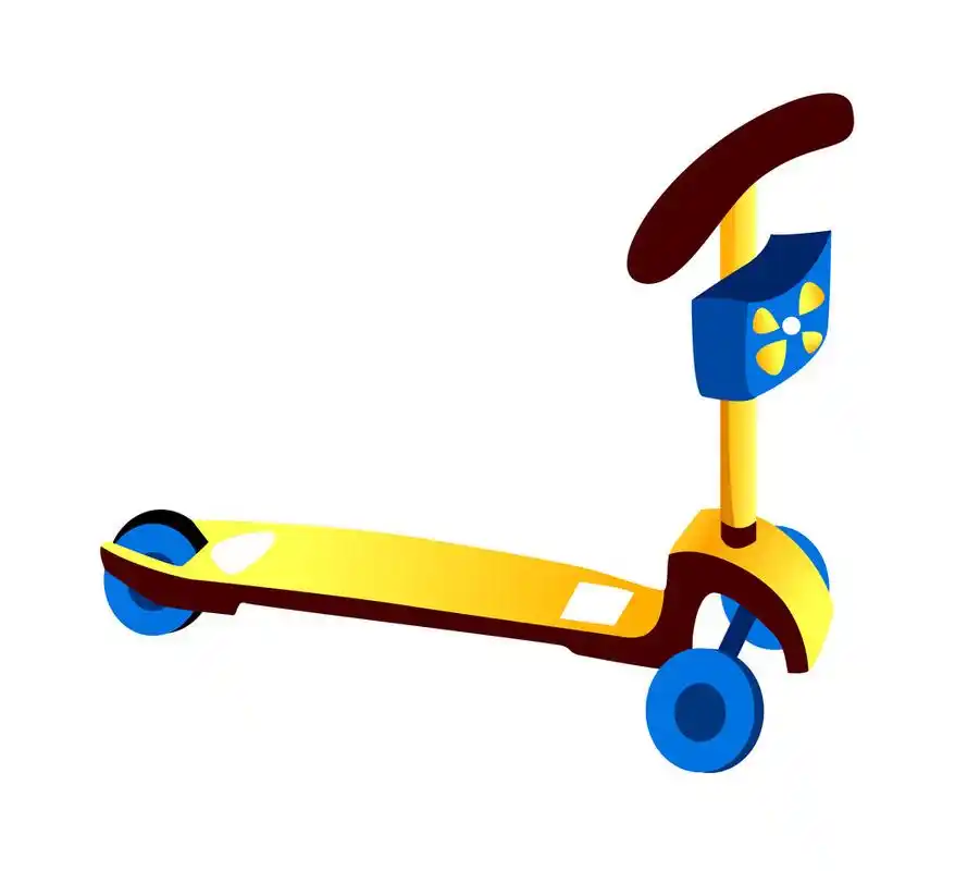 玩具滑板车,向量,在白色背景上的玩具滑板车