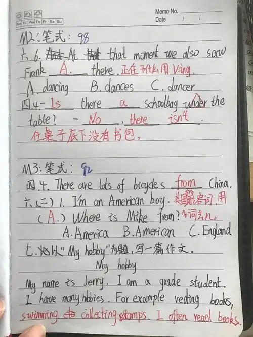 勤积累,多复习----英语优秀错题本展示