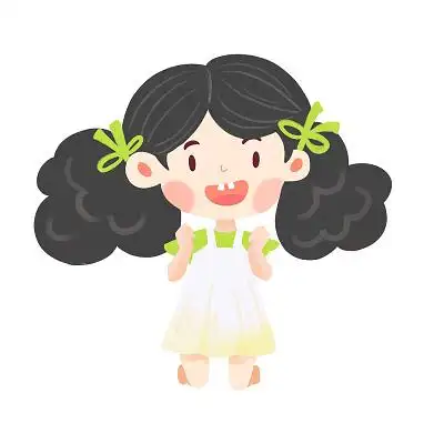 可爱手绘小女孩素材