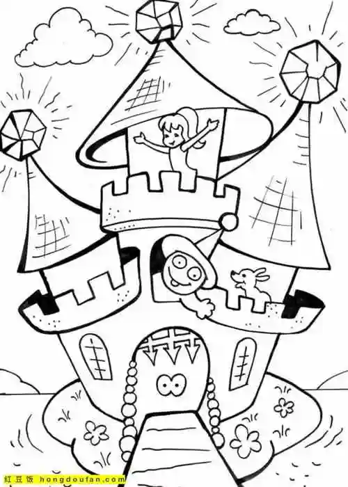 15张不同风格的卡通涂色图片-红豆饭小学生简笔画大全