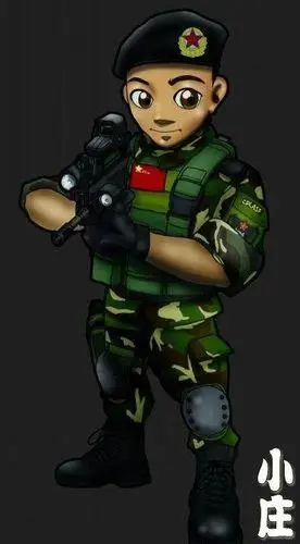 特种兵彩色简笔画