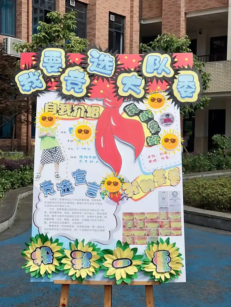 小学生三年级竞选大队委海报模板手抄报.#抖音图文扶持计划 - 抖音