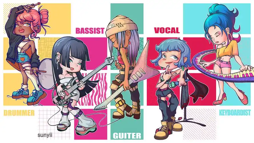 矢量q版乐队系列