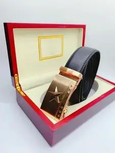 铜金色将军皮带五角星自动扣内腰带真皮军迷三星商务休闲裤带