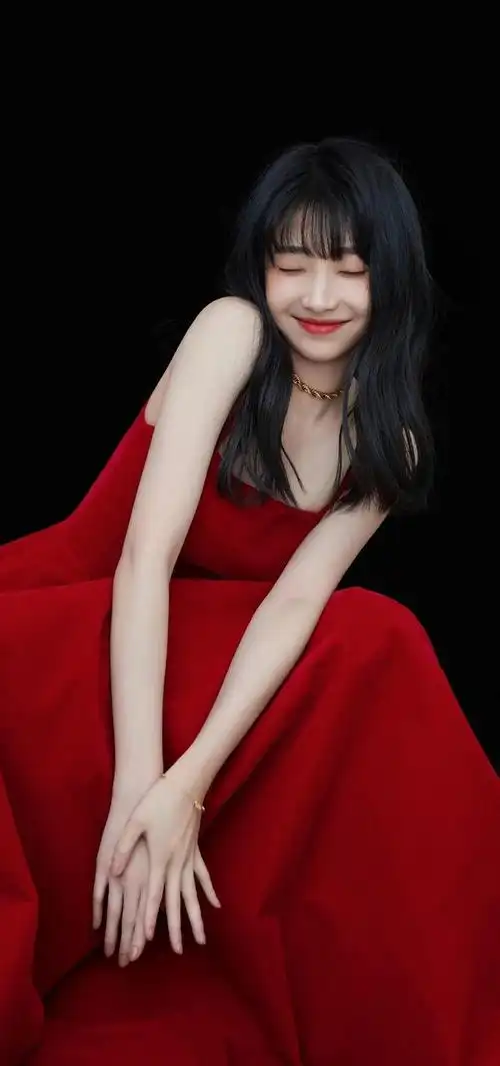 高清手机壁纸分享红色系气质美女红衣红裙女神