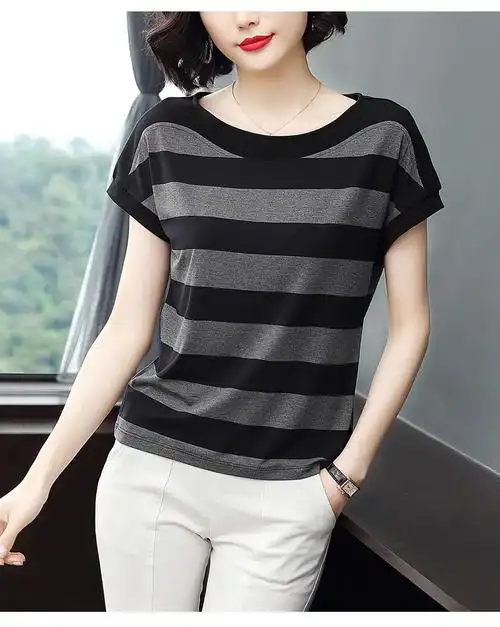 菲思蜜短袖t恤女夏装新款宽松韩版夏衣女式中年时尚休闲显瘦大码女装