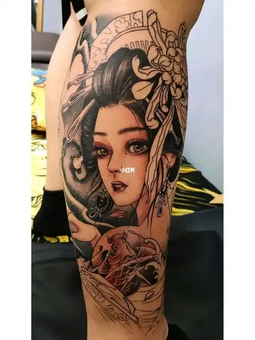 美女小腿艺伎纹身,未完待续