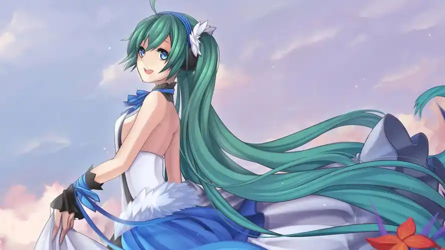 女孩初音未来美丽的你长长的头发可爱初音未来壁纸