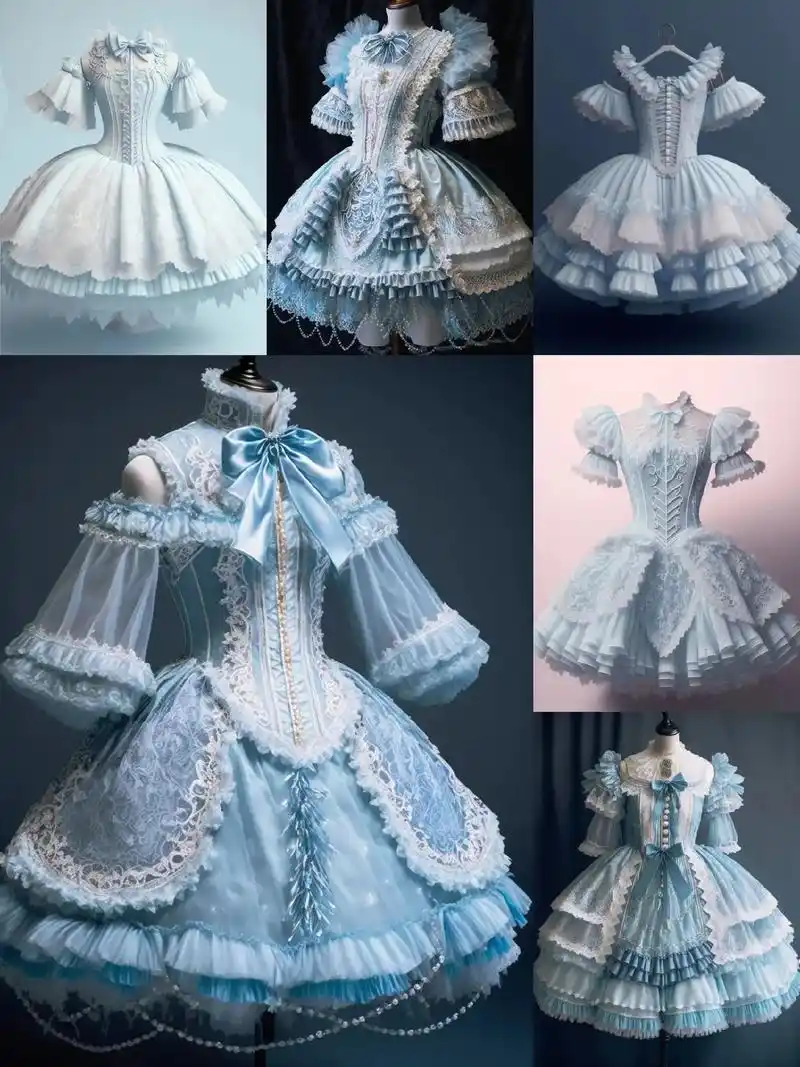 洛丽塔设计,蓝色俏皮可爱款