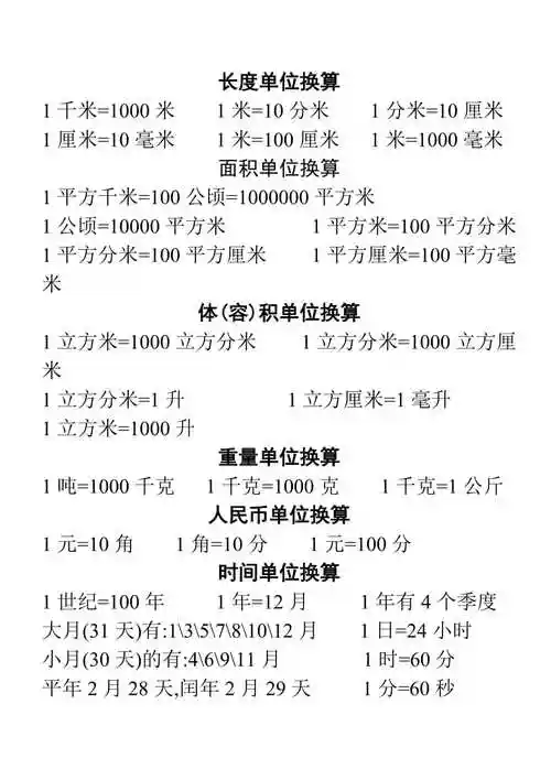 小学数学长度单位换算副本14页