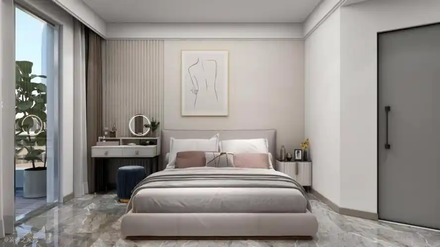 中南熙悦现代轻奢卧室效果图
